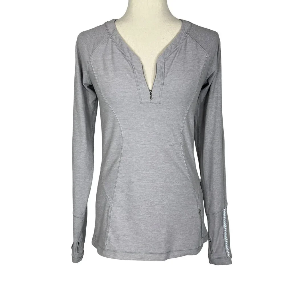 LULULEMON Love Some Run Long Sleeve Top Light Grey Sz 6 #W3D75S EUC